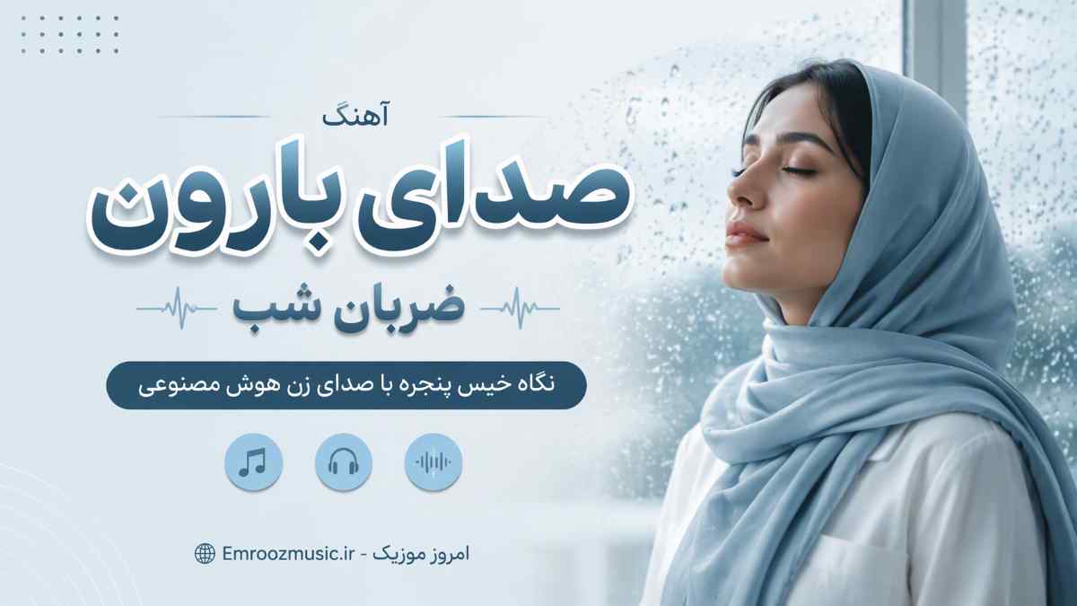 آهنگ صدای بارون ضربان شب نگاه خیس پنجره با صدای زن هوش مصنوعی