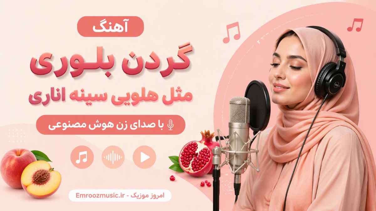 آهنگ گردن بلوری مثل هلویی سینه اناری با صدای زن هوش مصنوعی