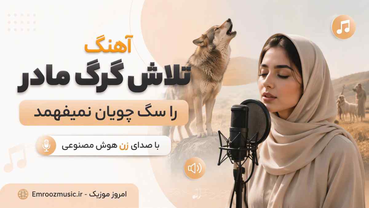 آهنگ تلاش گرگ مادر را سگ چوپان نمیفهمد با صدای زن هوش مصنوعی